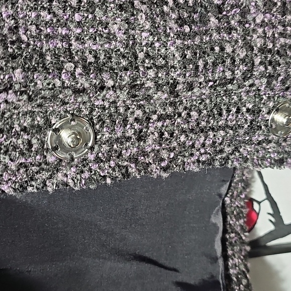 MICHAEL Michael Kors Tweed Jacket - Black Purple Snap Button Size 8‎ NWT - Picture 4 of 7